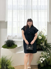 Load image into Gallery viewer, Kit Crepe Shirt Dress in Navy
