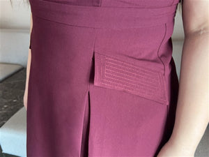 Mara Inverted Pleat Dress in Maroon