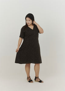 Hitomi Button-Up Dress in Black