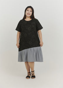 Mori Yarn-Dyed Jacquard Midi Dress in Green
