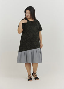 Mori Yarn-Dyed Jacquard Midi Dress in Green