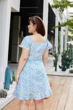 Load image into Gallery viewer, Printemps Fit &amp; Flare Dress in Blue
