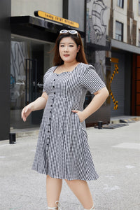 Dorothy Gingham Dress in Black