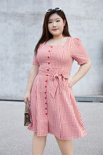 Load image into Gallery viewer, Dorothy Gingham Dress in Red

