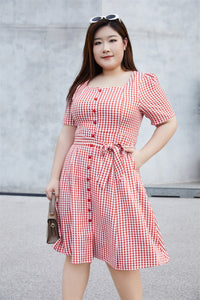 Dorothy Gingham Dress in Red