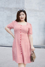 Load image into Gallery viewer, Dorothy Gingham Dress in Red
