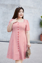 Load image into Gallery viewer, Dorothy Gingham Dress in Red
