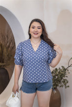 Load image into Gallery viewer, Dottie Faux Wrap Top in Blue
