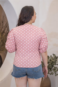 Dottie Faux Wrap Top in Pink