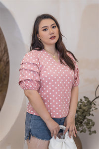 Dottie Faux Wrap Top in Pink