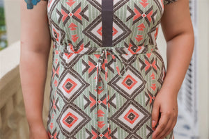 Kimi Drawstring Dress in Green
