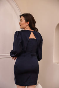 Cate Balloon Sleeve Dress in Sapphire