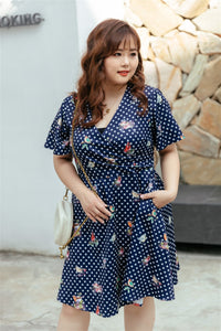 Birdie Fit and Flare Dress in Navy