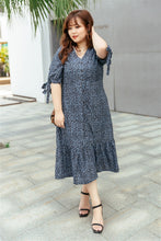 Load image into Gallery viewer, Cleo Button-up Midi Dress in Soft Blue

