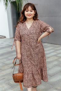 Cleo Button-up Midi Dress in Rose Gold