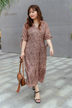 Load image into Gallery viewer, Cleo Button-up Midi Dress in Rose Gold
