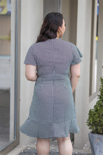 Load image into Gallery viewer, Houndstooth Faux Wrap Dress
