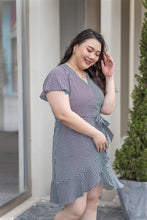 Load image into Gallery viewer, Houndstooth Faux Wrap Dress
