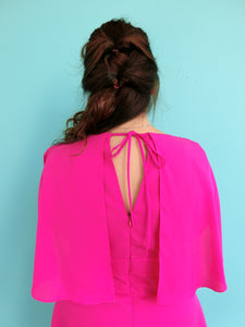 Cape Dress in Fuchsia