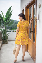 Load image into Gallery viewer, Ditsy Floral Tea Dress in Yellow
