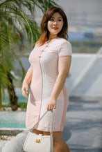 Load image into Gallery viewer, plus size modern cheongsam qipao in pink with lace overlay
