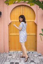 Load image into Gallery viewer, Flight of Fancy Shift Dress in Pastel Blue
