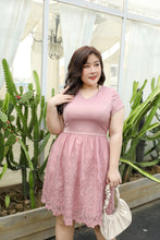 Load image into Gallery viewer, Regina Cocktail Lace Dress in Pink Rose
