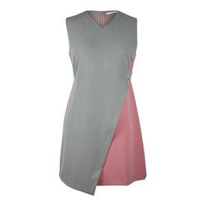 Alexa Asymetric Colour Block Dress in Grey and Pink