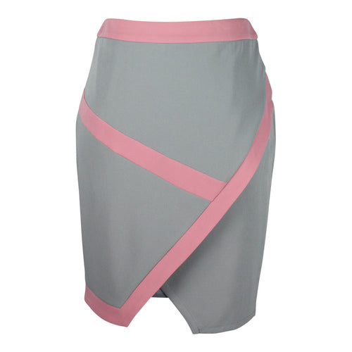 Colour Block Skirt in Pink & Grey