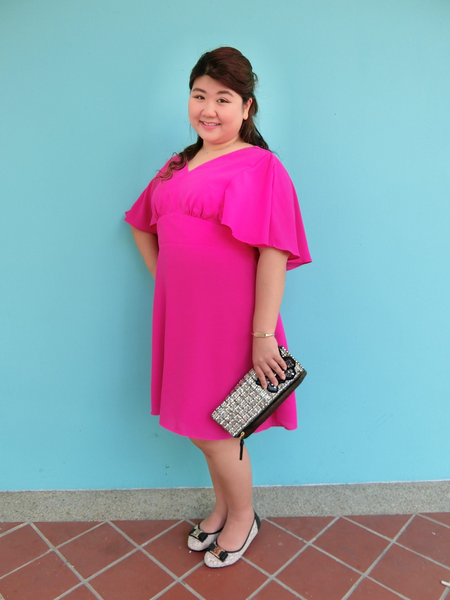 Cape Dress in Fuchsia The Amber Loft