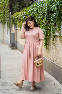 plus size pink maxi dress with side ties