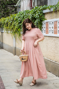 plus size pink maxi dress with side ties
