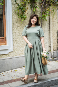 plus size green maxi dress with side ties 
