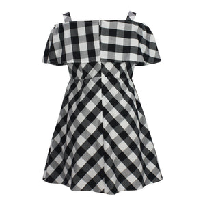 Cold Shoulder Gingham Dress 