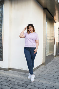 Plus Size Lilac Cotton Lace Top 
