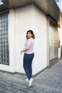 Plus Size Lilac Cotton Lace Top 