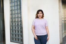 Load image into Gallery viewer, Plus Size Lilac Cotton Lace Top 
