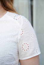 Load image into Gallery viewer, Esty Cotton Lace Top in White
