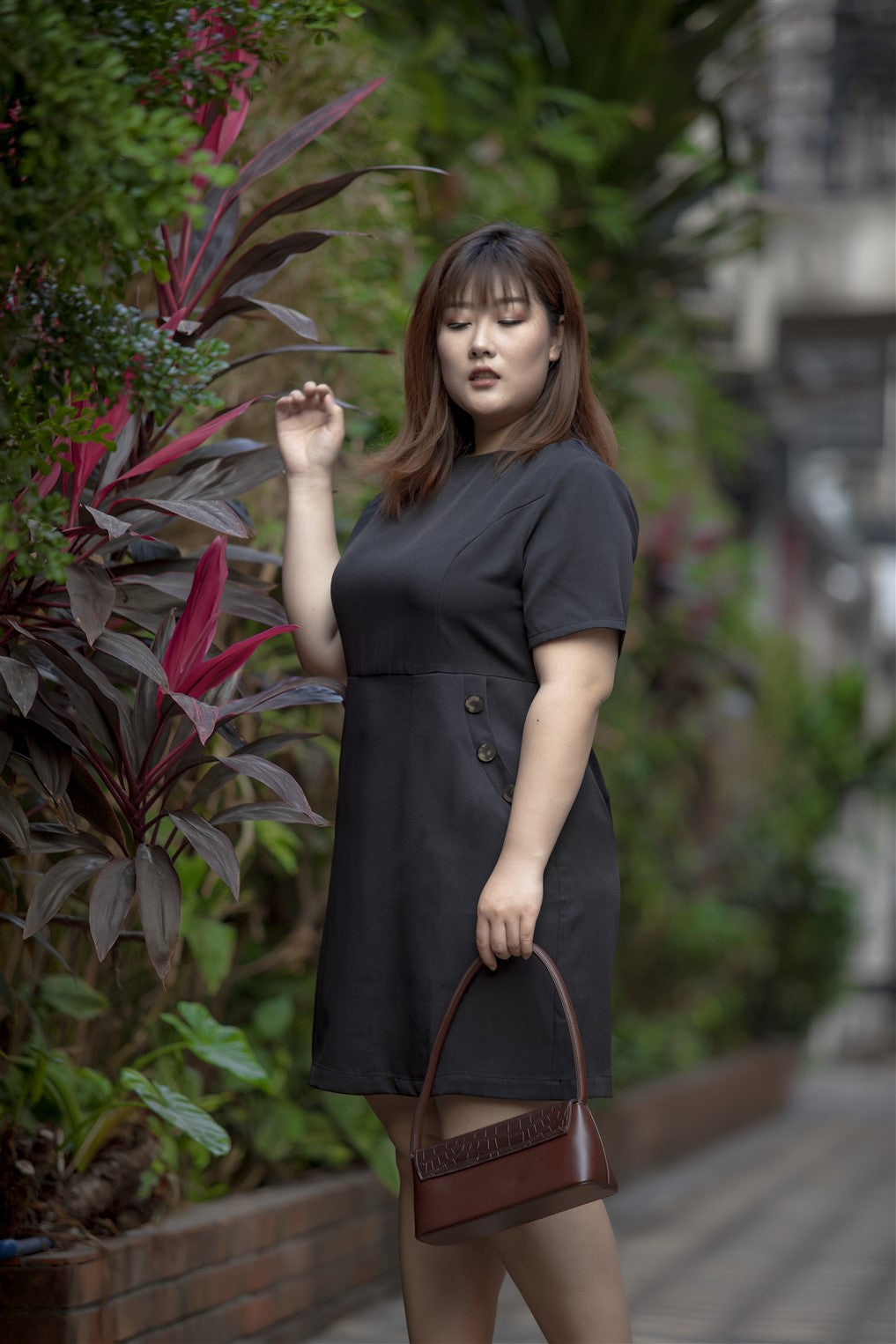 Bouton A-line Dress in Black | The Amber Loft Bouton A-line Dress in Black | The Amber Loft