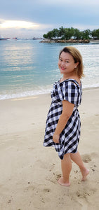 Cold Shoulder Gingham Dress
