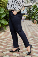 Load image into Gallery viewer, Giselle Slim Fit Crop Pant in Charcoal 
