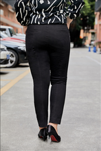 Load image into Gallery viewer, Giselle Slim Fit Crop Pant in Black

