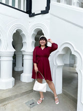 Load image into Gallery viewer, Deborah Dobby Dress in Maroon
