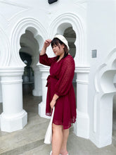 Load image into Gallery viewer, Deborah Dobby Dress in Maroon
