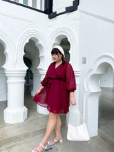 Load image into Gallery viewer, Deborah Dobby Dress in Maroon
