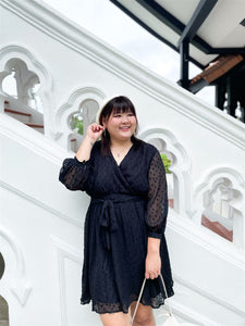 Deborah Dobby Party Dress in Black