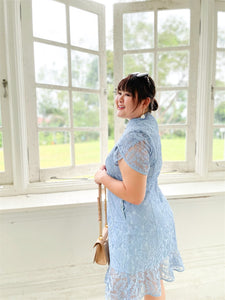 Ruyi Lace Cheongsam in Baby Blue