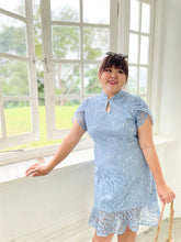Load image into Gallery viewer, Ruyi Lace Cheongsam in Baby Blue
