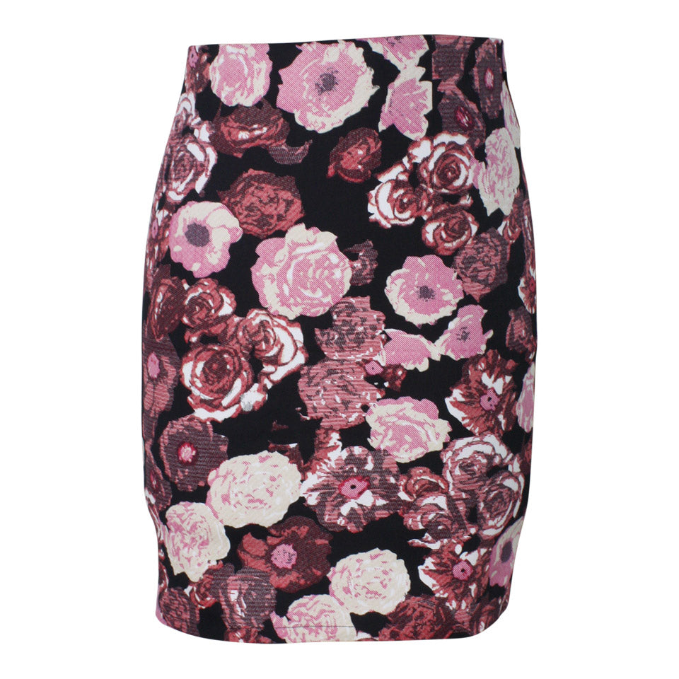 Red Rose Tapestry Pencil Skirt