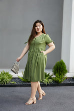 Load image into Gallery viewer, Chiara Vintage Tea Dress in Matcha

